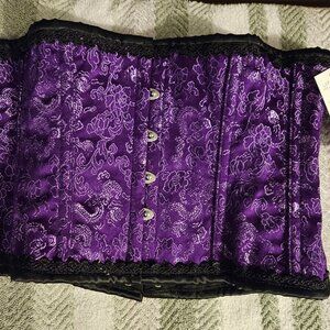 32" LAST Purple Brocade Corset Stunning